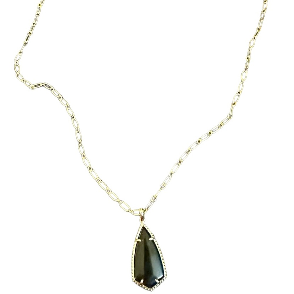 Kendra Scott “Camry” long pendant necklace in Obsidian